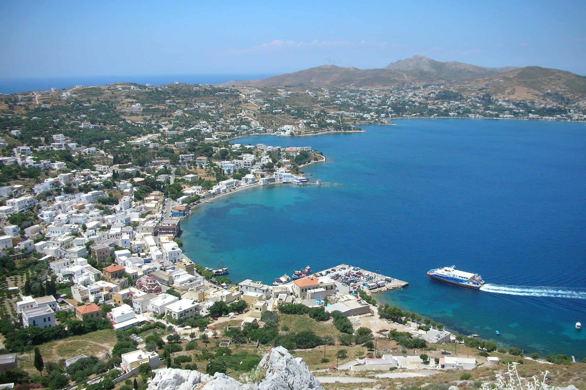Agia Marina bay on Leros, seen from above