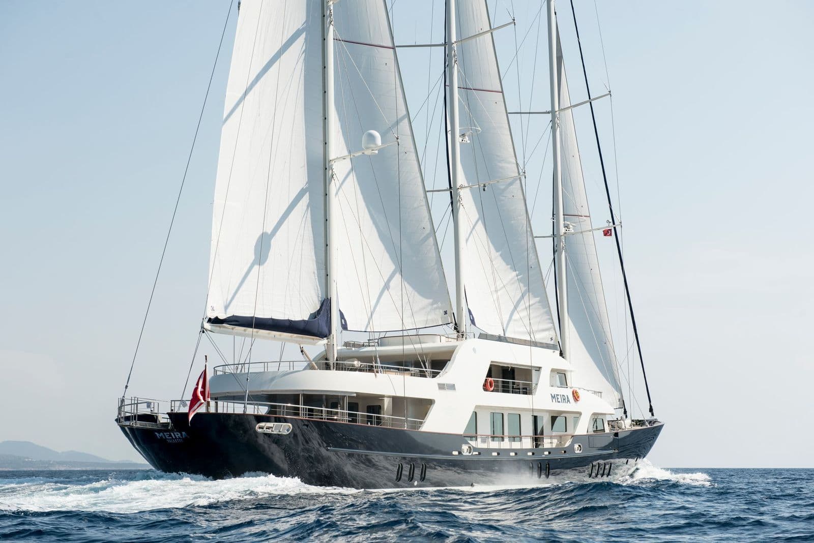 M/S MEIRA under way, seen from the stern quarter