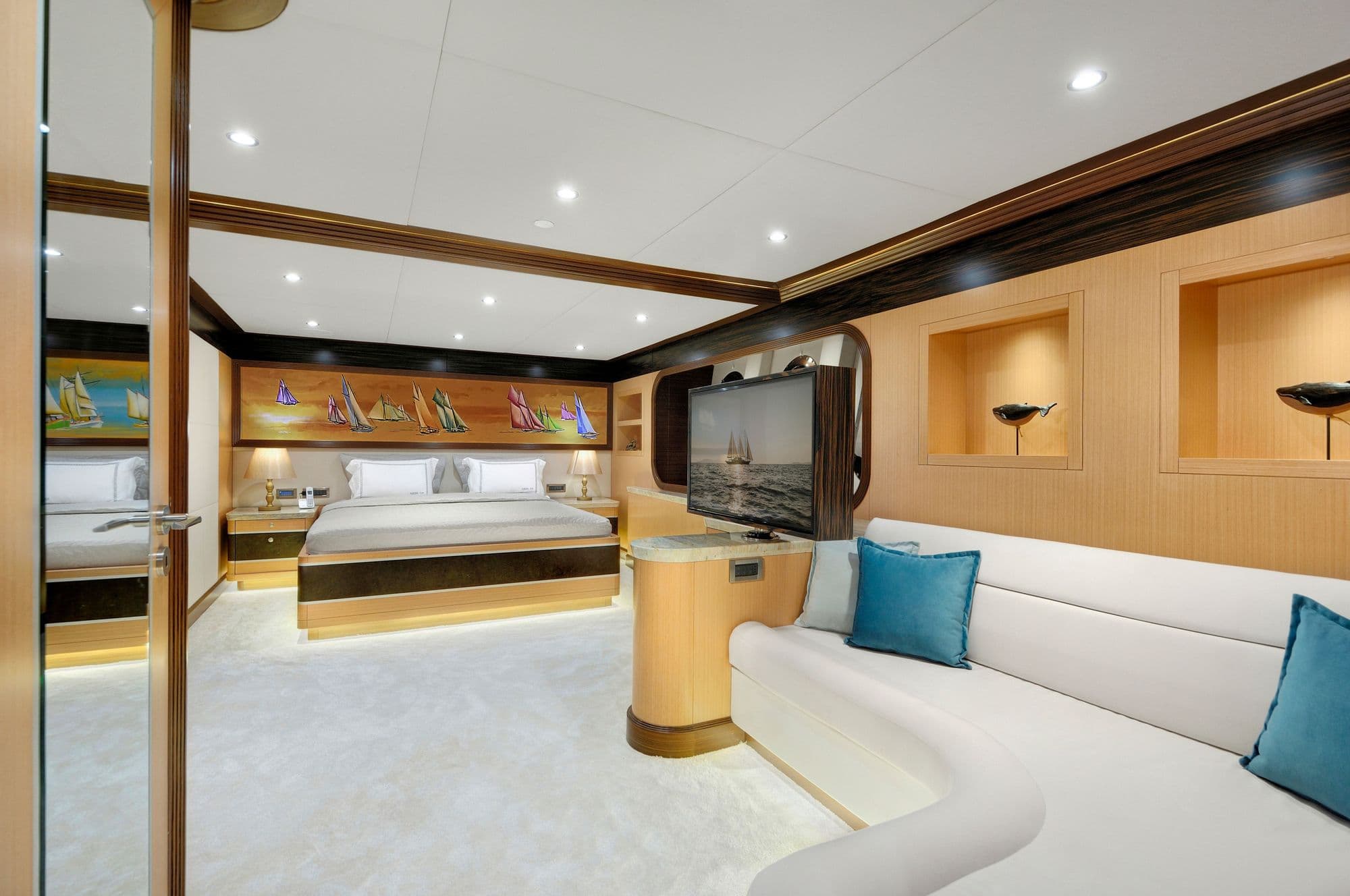 Spacious VIP cabin with a double bed
