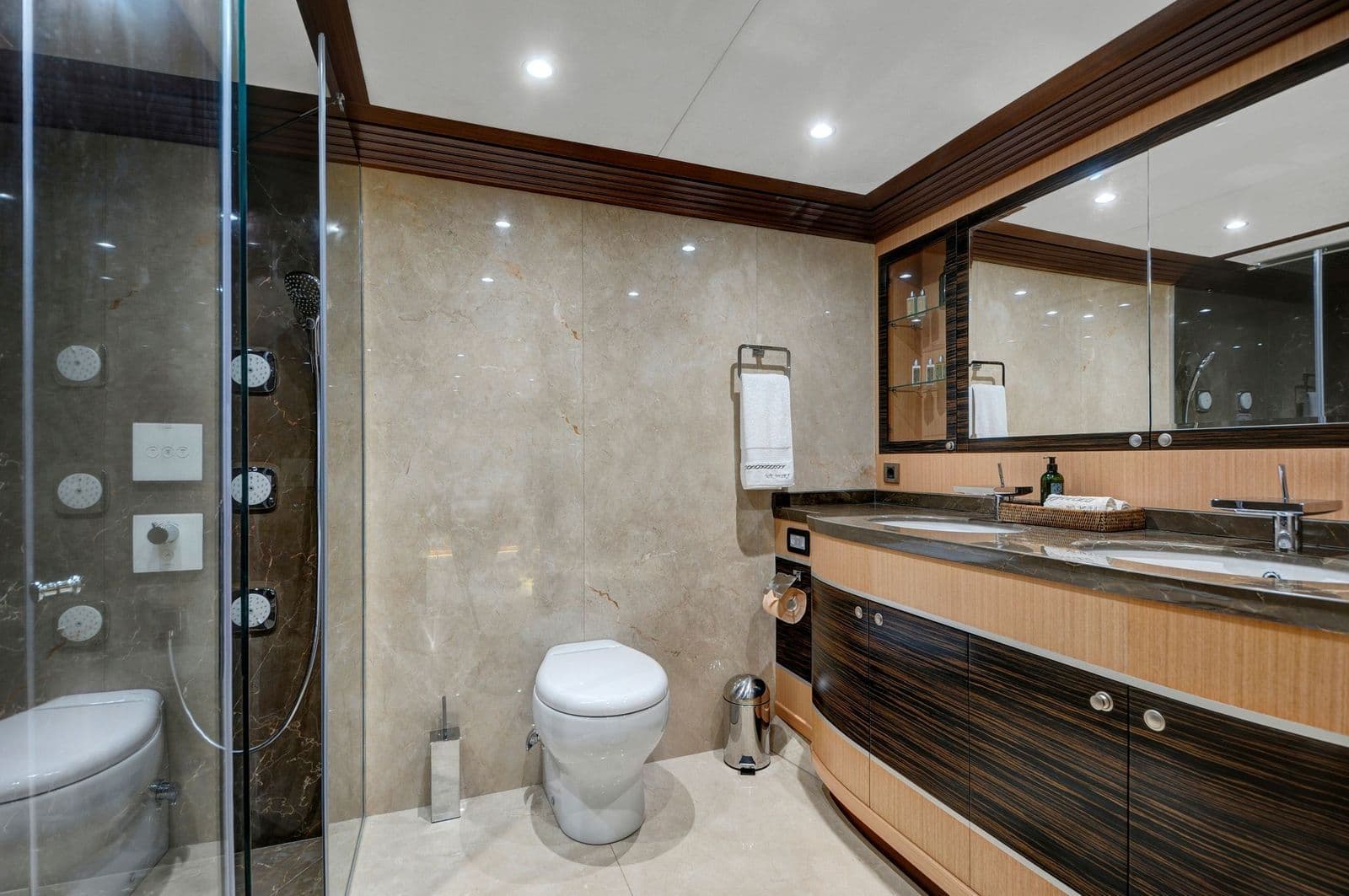 Cabin bathroom with a shower cubicle