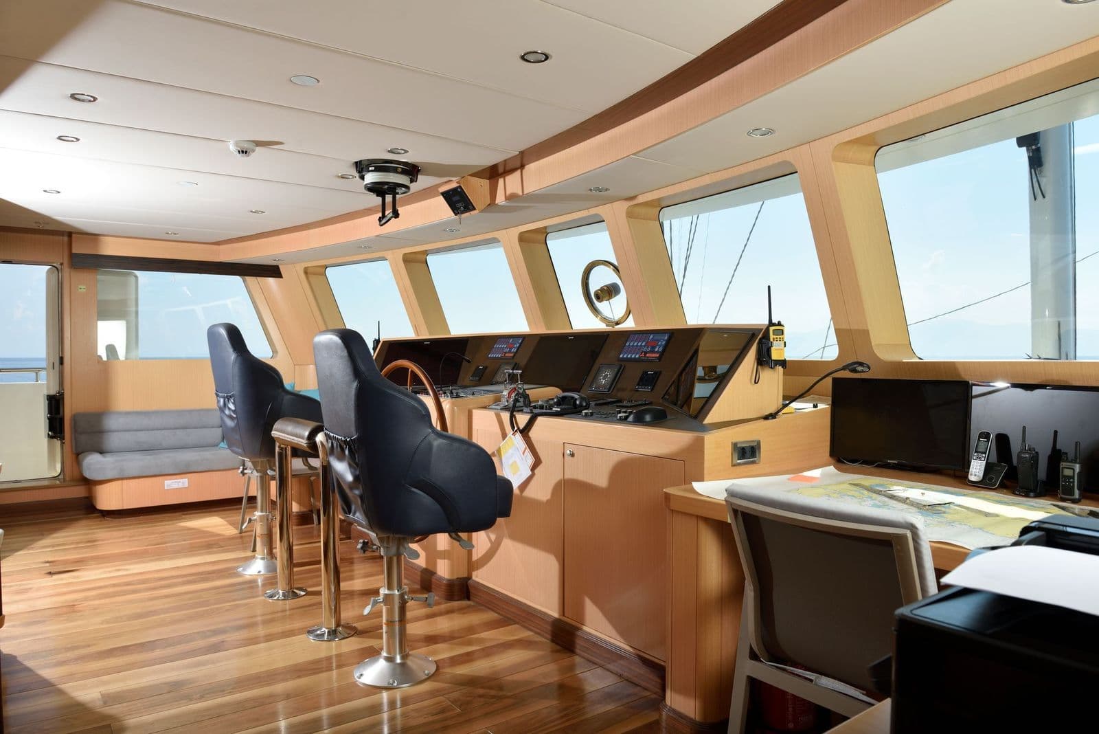 Captain's chairs on the bridge