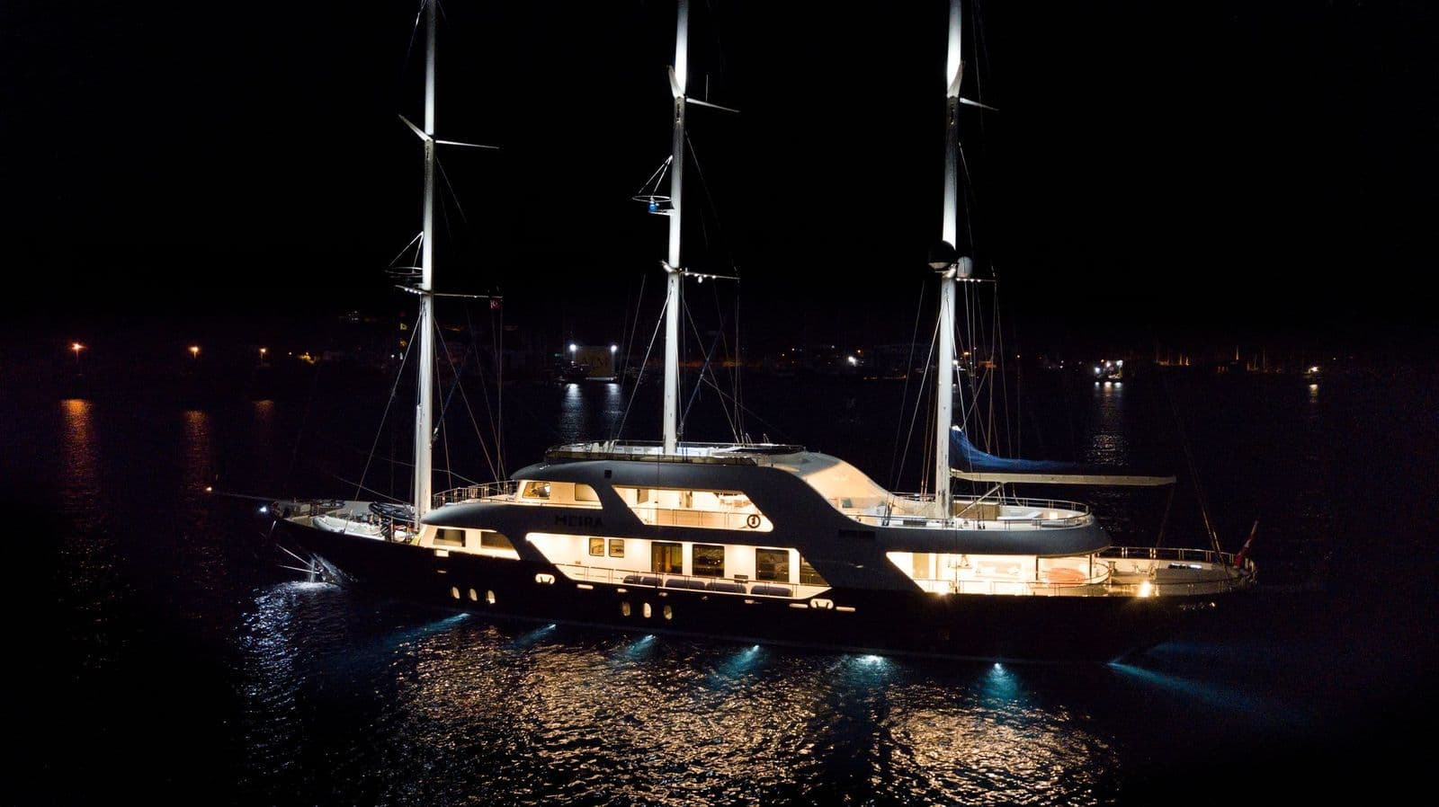 The night lighting of M/S MEIRA