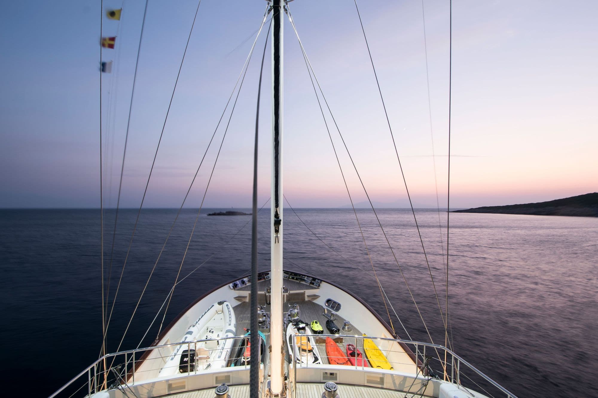 Sunset from the bow of M/S MEIRA