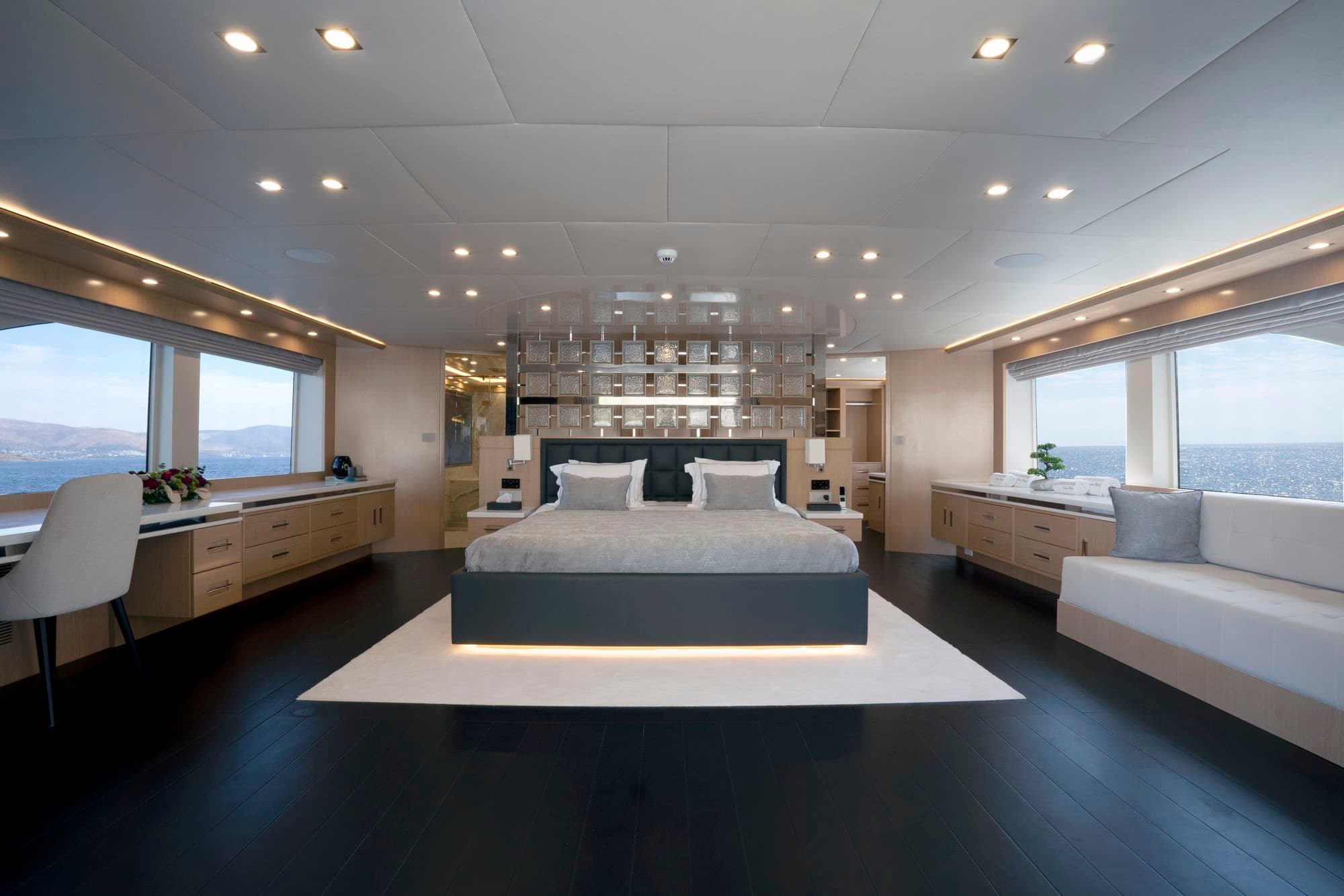 The master cabin on the upper deck