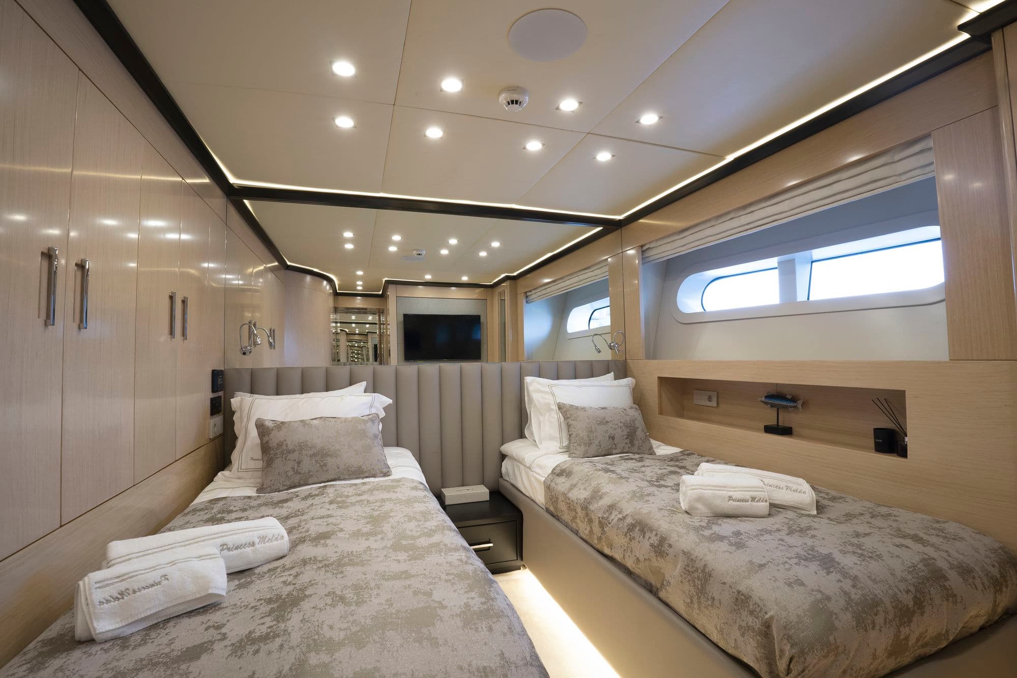 The beds of the twin guest cabin