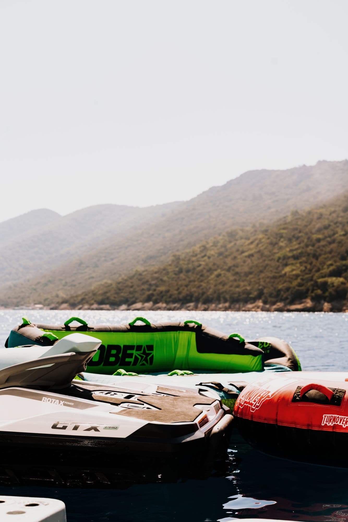 Jet skis and inflatable water toys