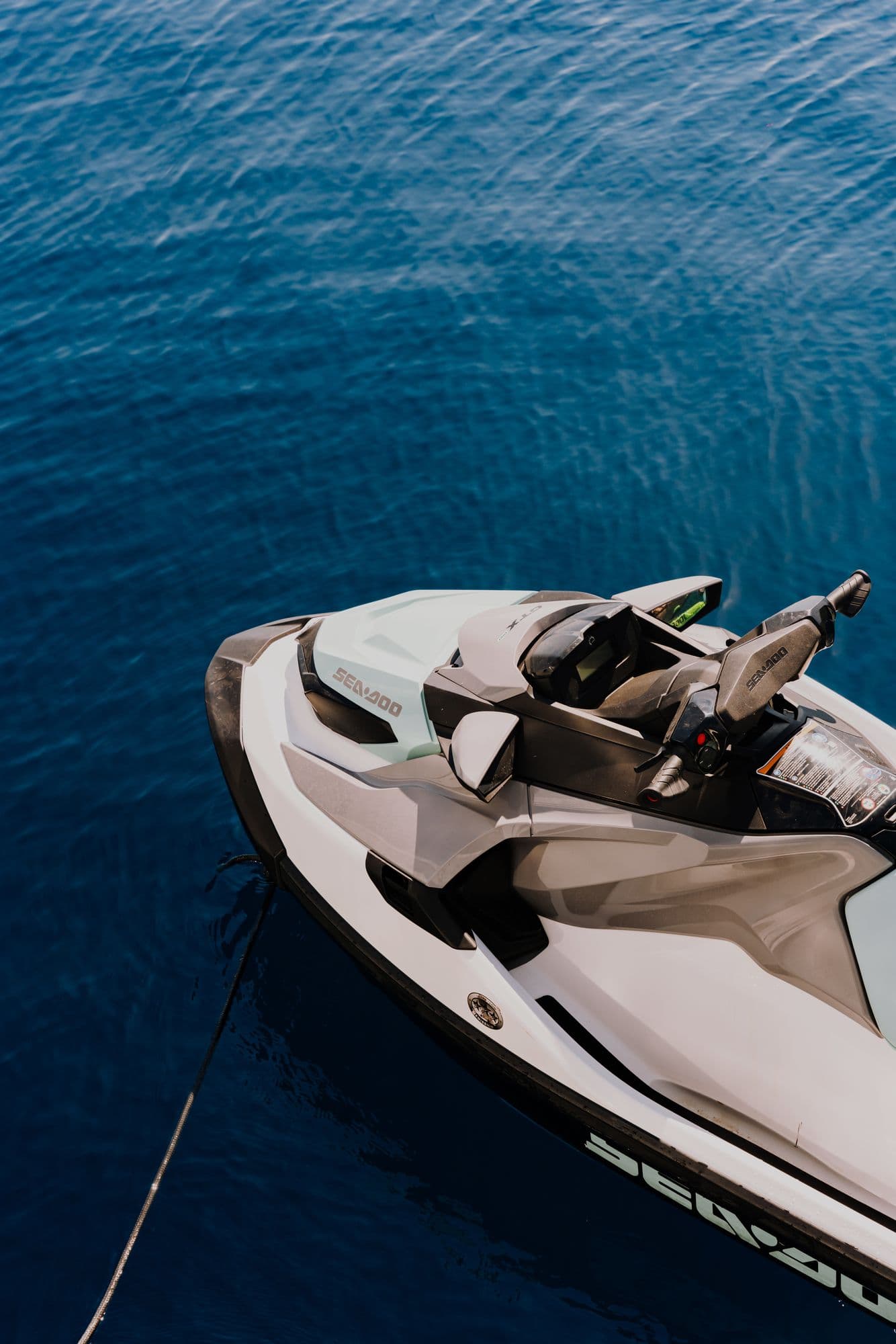A jet ski seen from above