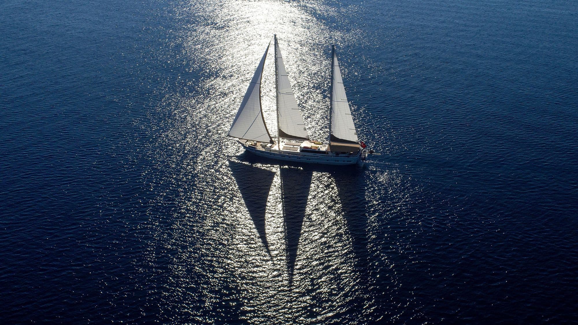 Queen of Salmakis in the sun's reflection on the sea