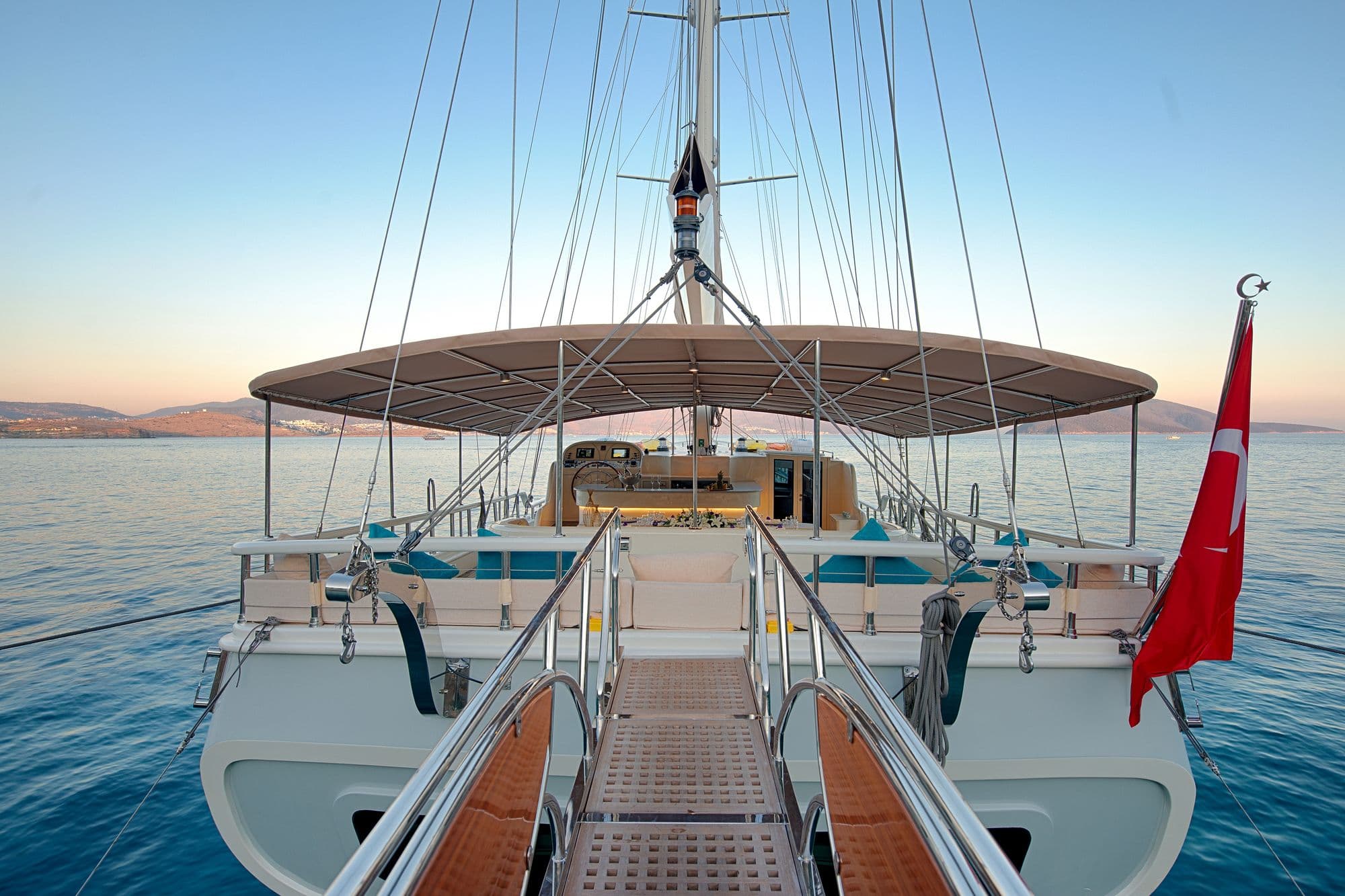 The stern and passerelle of Queen of Salmakis