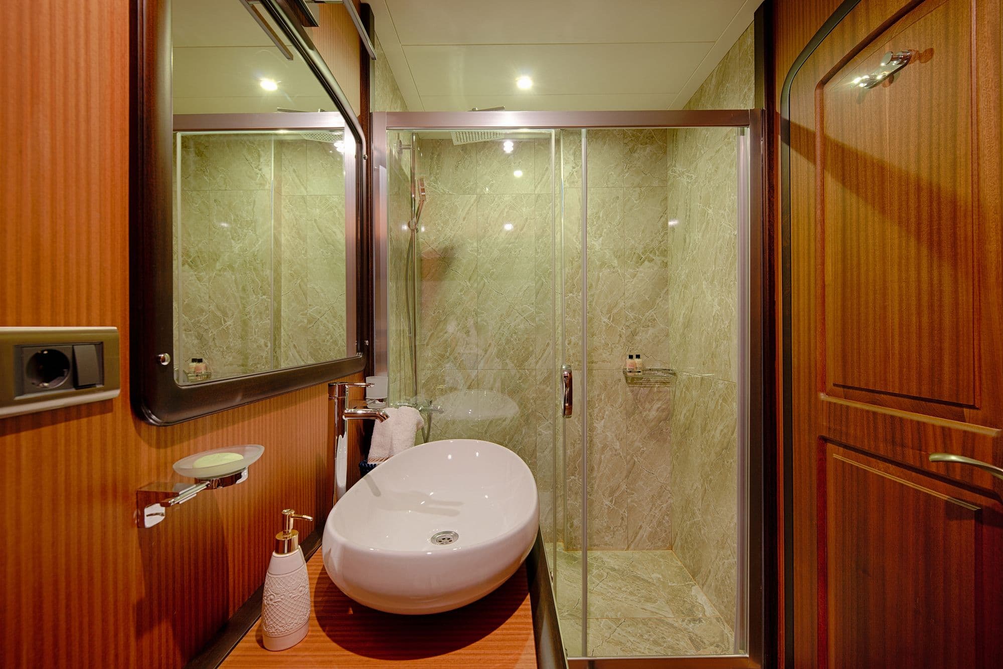 Cabin bathroom with a shower cubicle
