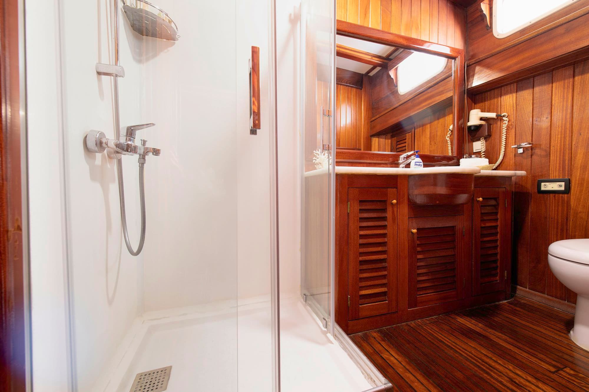 Cabin bathroom and shower