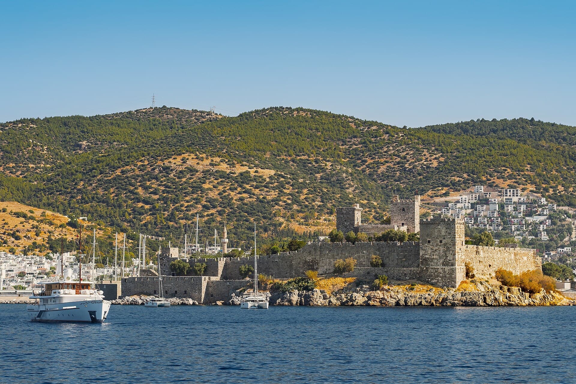 Bodrum Castle and boats in the harbour