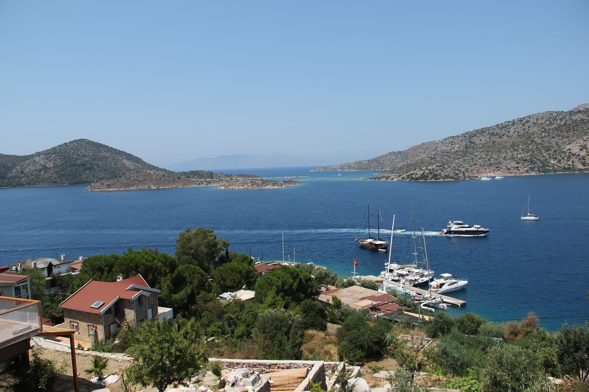 Bozburun bay and boats in the harbour