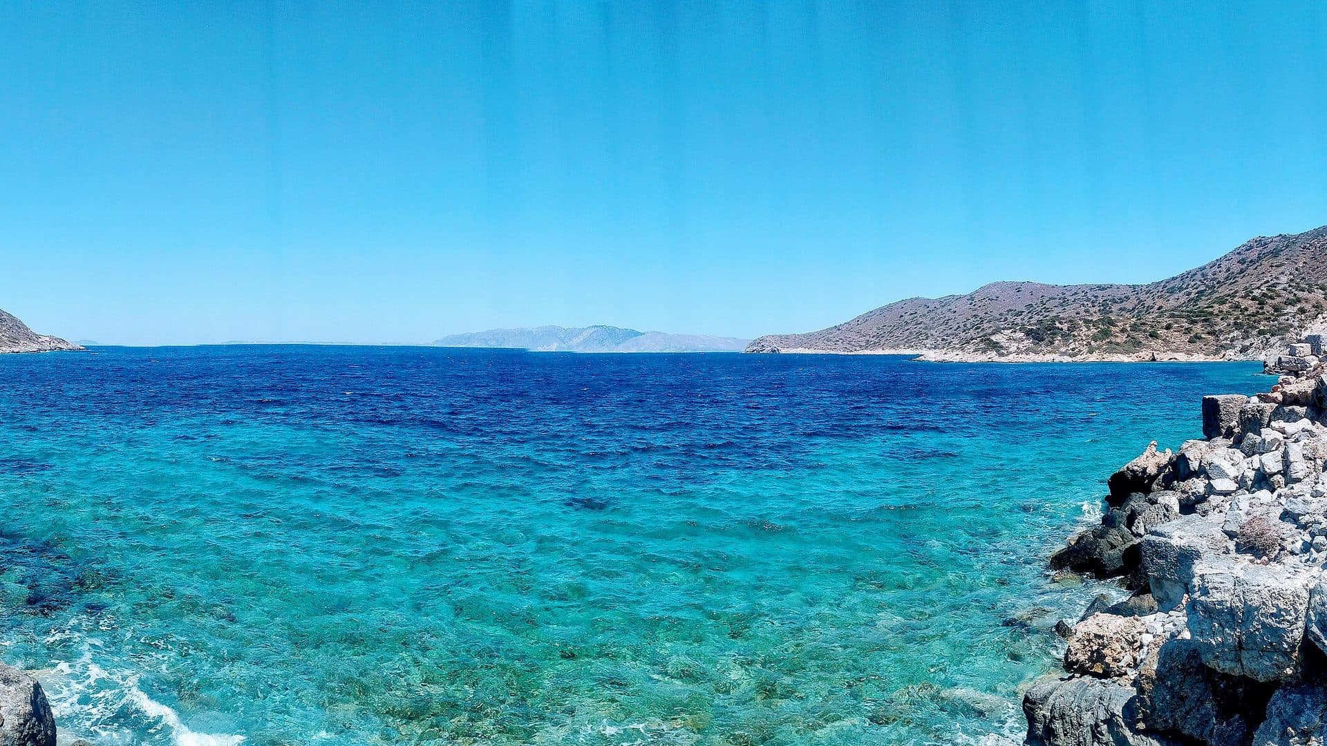 The ancient harbour of Knidos with its turquoise water